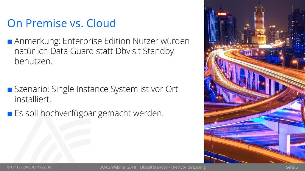 DOAG Webinar 2018 | Dbvisit Standby – Die hybride Lösung