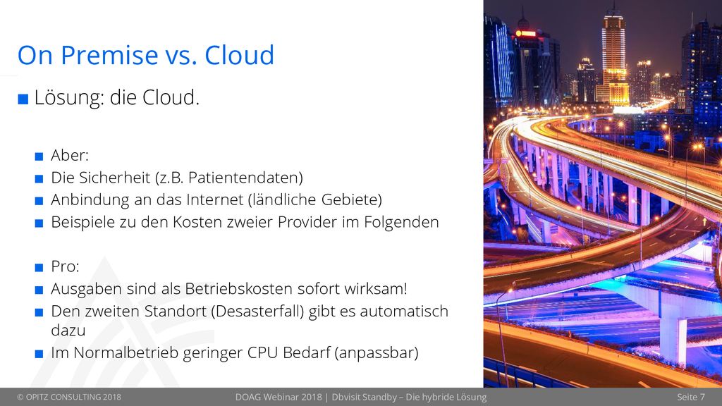 DOAG Webinar 2018 | Dbvisit Standby – Die hybride Lösung
