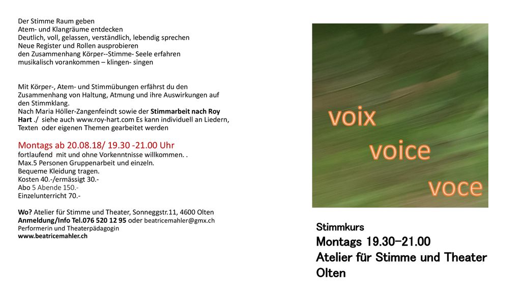 voix voice voce Montags