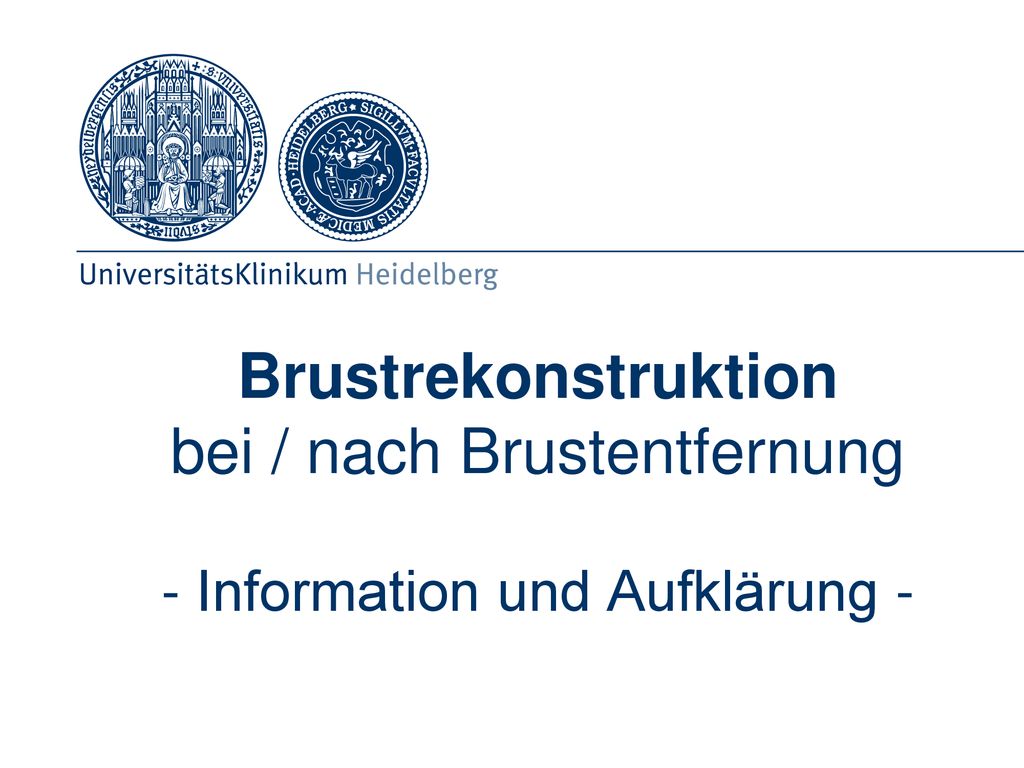 Brustrekonstruktion bei / nach Brustentfernung - Information und Aufklärung -