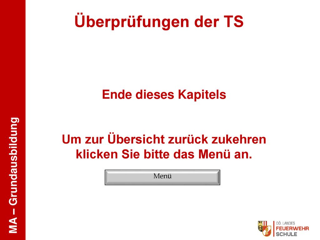 Um zur Übersicht zurück zukehren klicken Sie bitte das Menü an.
