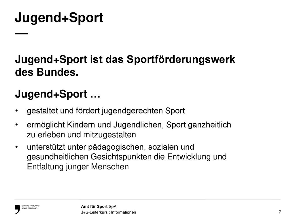 Jugend+Sport — Jugend+Sport ist das Sportförderungswerk des Bundes.