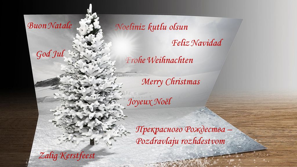 Buon Natale Noeliniz kutlu olsun Feliz Navidad God Jul Frohe Weihnachten Merry Christmas. Joyeux Noël