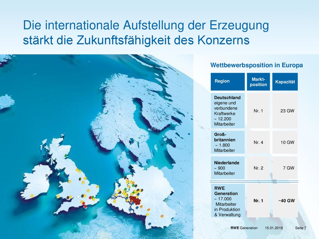 Die internationale Aufstellung der Erzeugung stärkt die Zukunftsfähigkeit des Konzerns