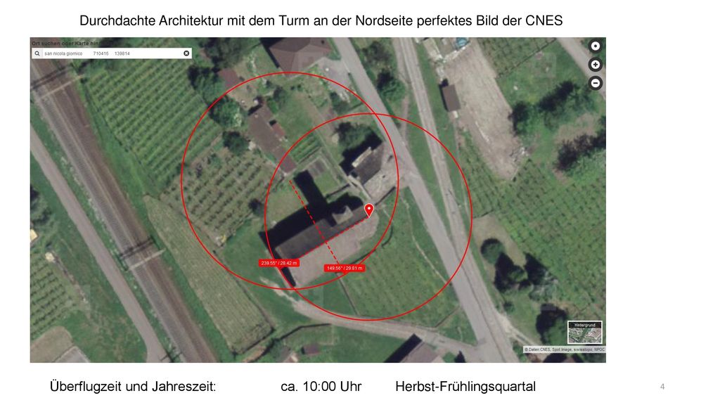 Durchdachte Architektur mit dem Turm an der Nordseite perfektes Bild der CNES