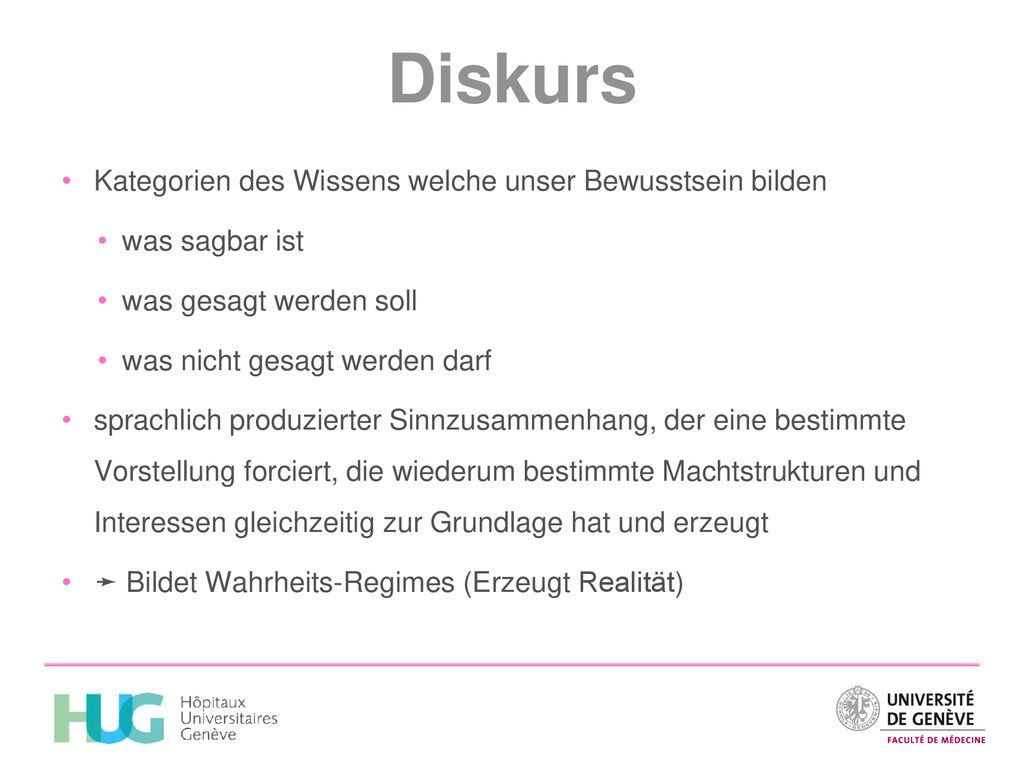 Diskurs Kategorien des Wissens welche unser Bewusstsein bilden