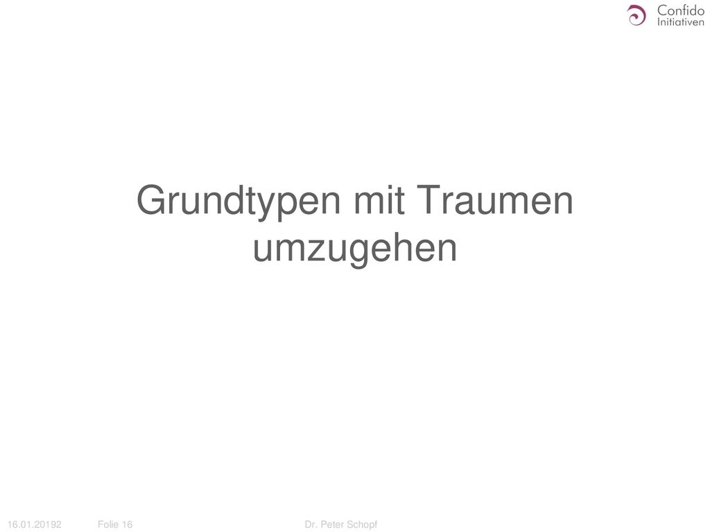 Grundtypen mit Traumen umzugehen