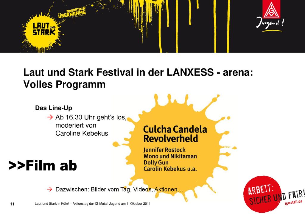 Laut und Stark Festival in der LANXESS - arena: Volles Programm