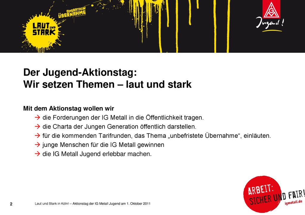 Der Jugend-Aktionstag: Wir setzen Themen – laut und stark