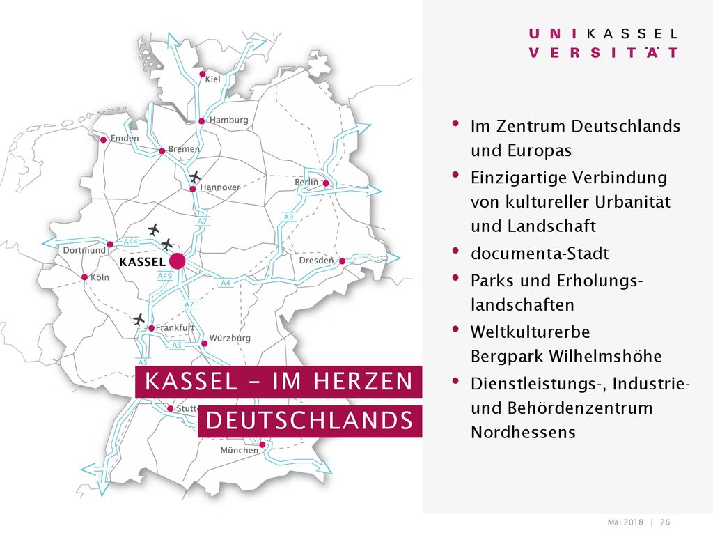 KASSEL – IM HERZEN DEUTSCHLANDS Im Zentrum Deutschlands und Europas