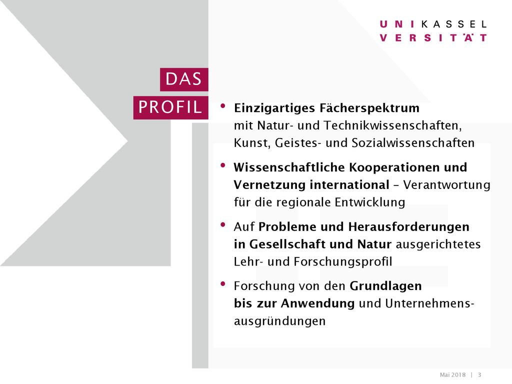 DAS PROFIL. Einzigartiges Fächerspektrum mit Natur- und Technikwissenschaften, Kunst, Geistes- und Sozialwissenschaften.