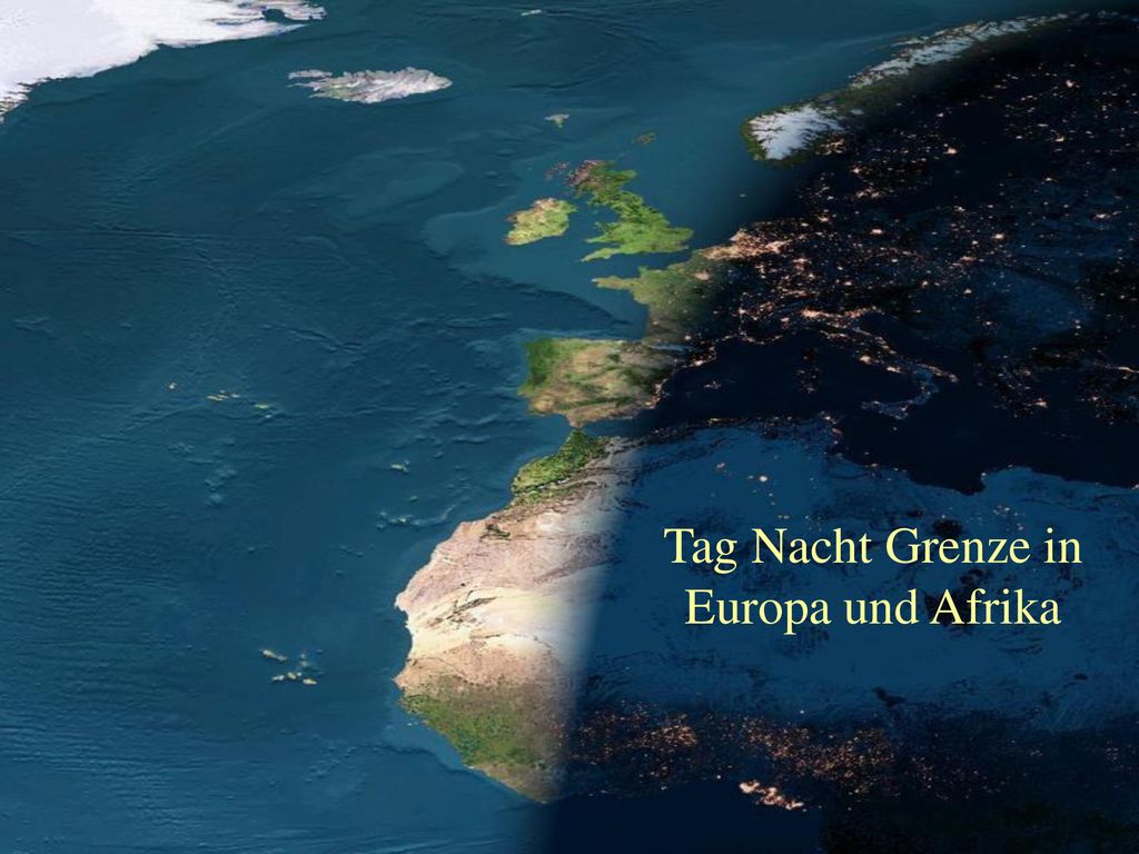 Tag Nacht Grenze in Europa und Afrika