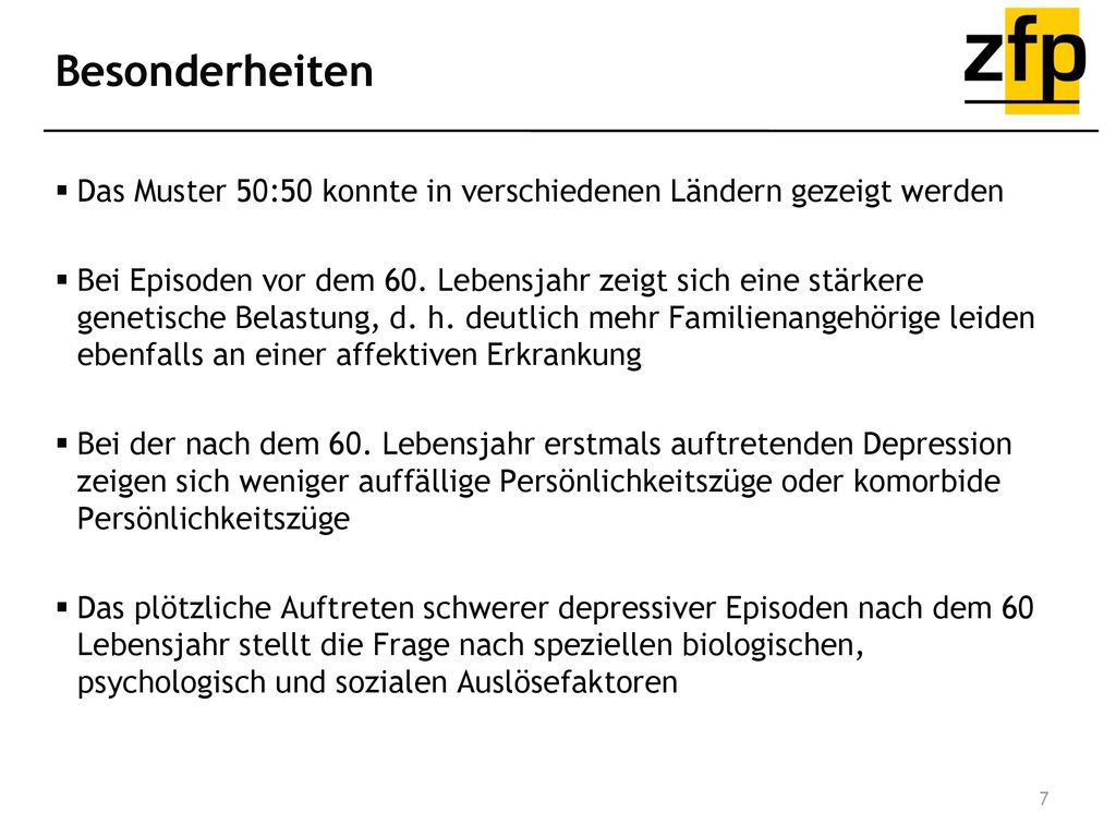 Besonderheiten Das Muster 50:50 konnte in verschiedenen Ländern gezeigt werden.