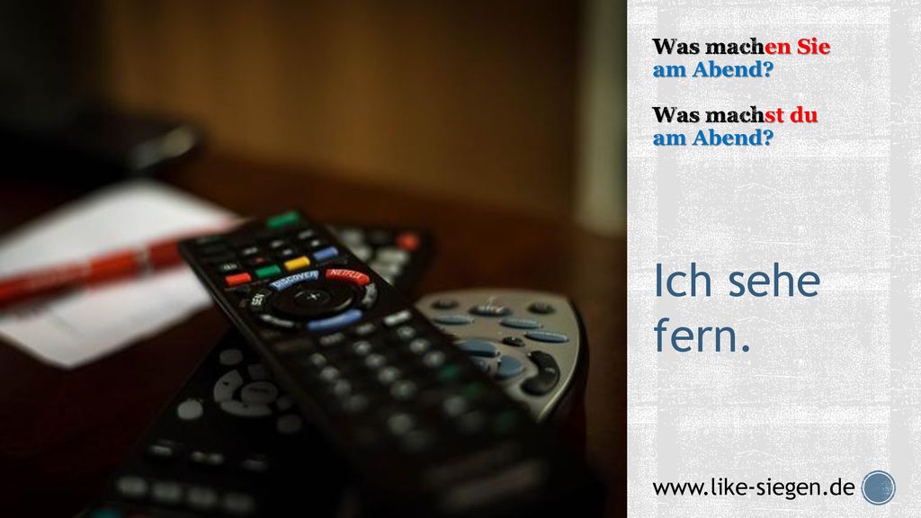 Was machen Sie am Abend Was machst du am Abend