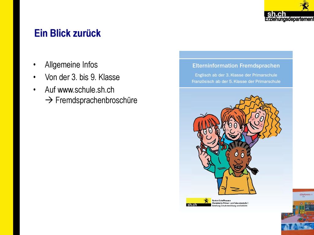 Ein Blick zurück Allgemeine Infos Von der 3. bis 9. Klasse