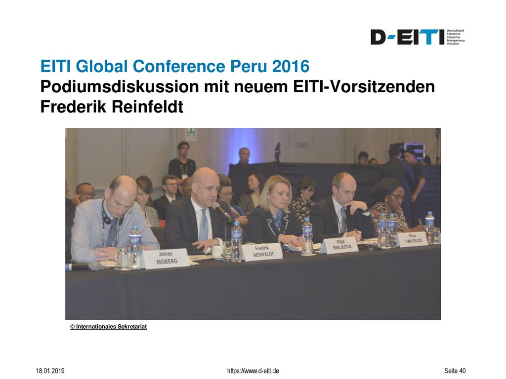 EITI Global Conference Peru 2016 Podiumsdiskussion mit neuem EITI-Vorsitzenden Frederik Reinfeldt