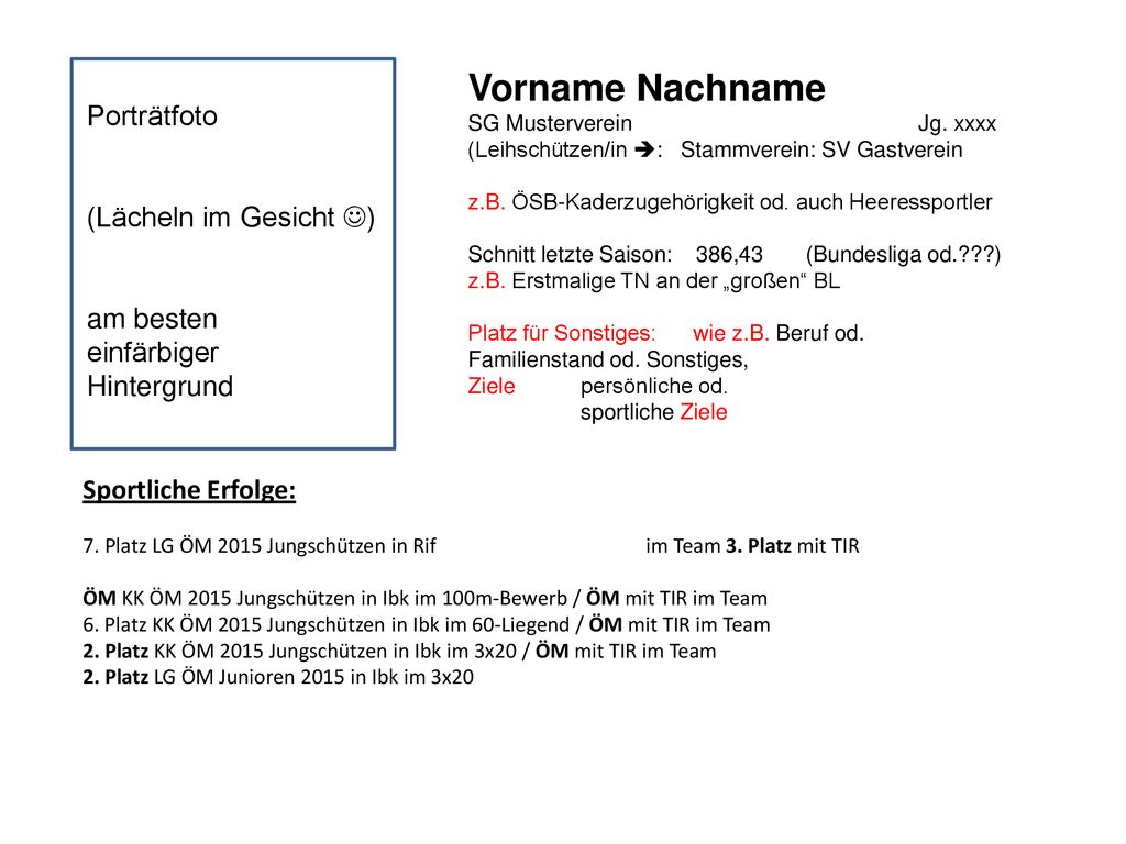 Vorname Nachname Porträtfoto (Lächeln im Gesicht ) am besten