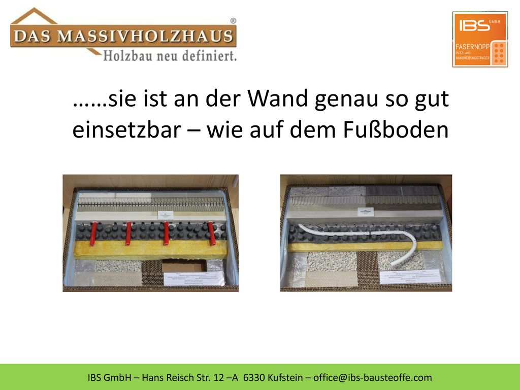 ……sie ist an der Wand genau so gut einsetzbar – wie auf dem Fußboden