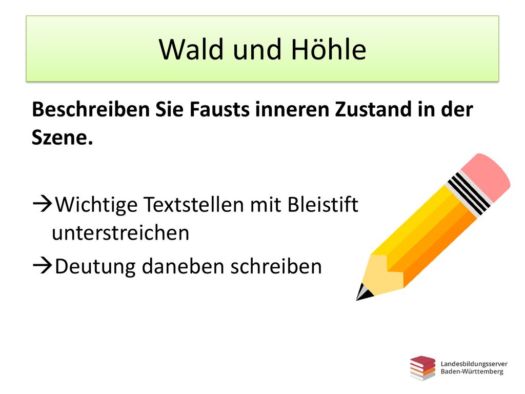 Wald und Höhle Beschreiben Sie Fausts inneren Zustand in der Szene.