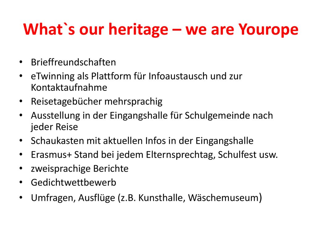 What`s our heritage – we are Yourope