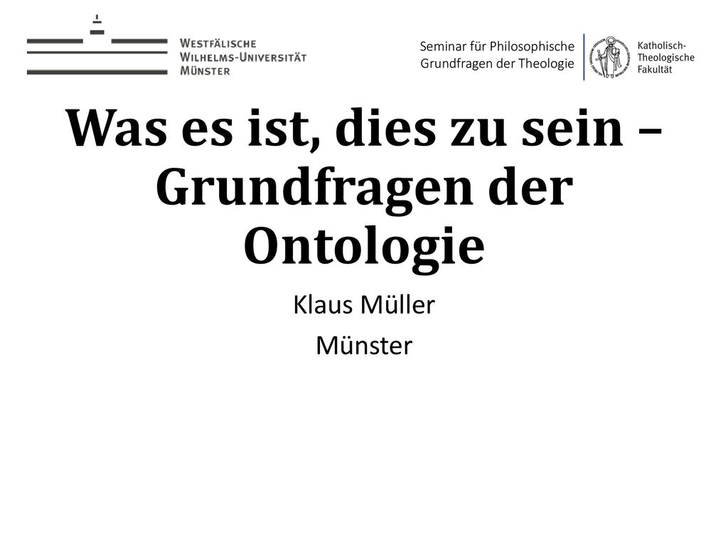 Was es ist, dies zu sein – Grundfragen der Ontologie