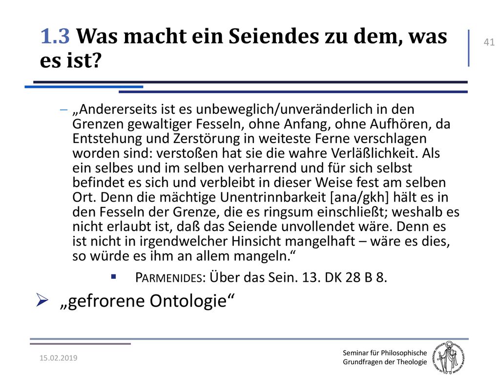 1.3 Was macht ein Seiendes zu dem, was es ist
