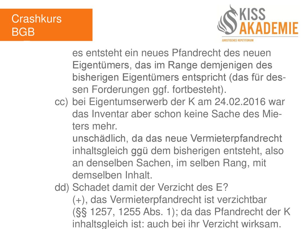 Crashkurs BGB 3. Tag.