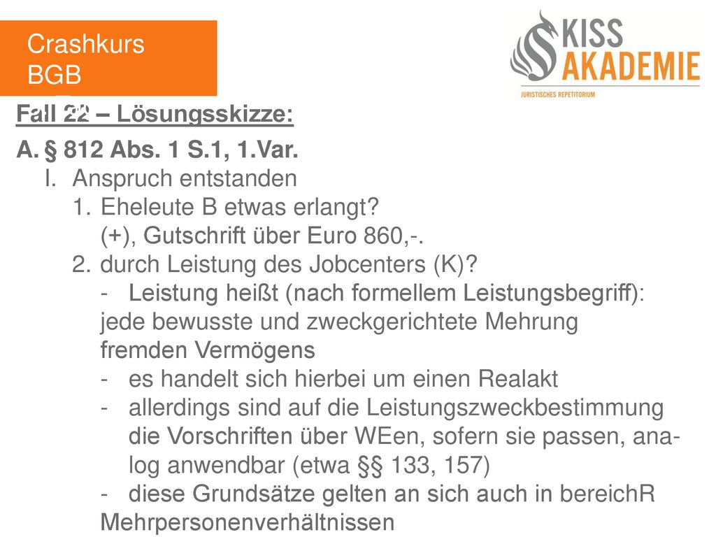 Crashkurs BGB 3. Tag Fall 22 – Lösungsskizze: