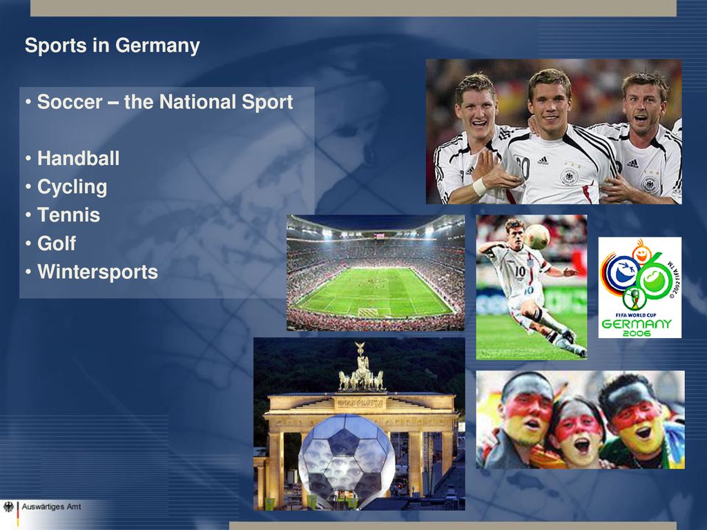 Sports in Germany Soccer – the National Sport Handball Cycling Tennis Golf Wintersports