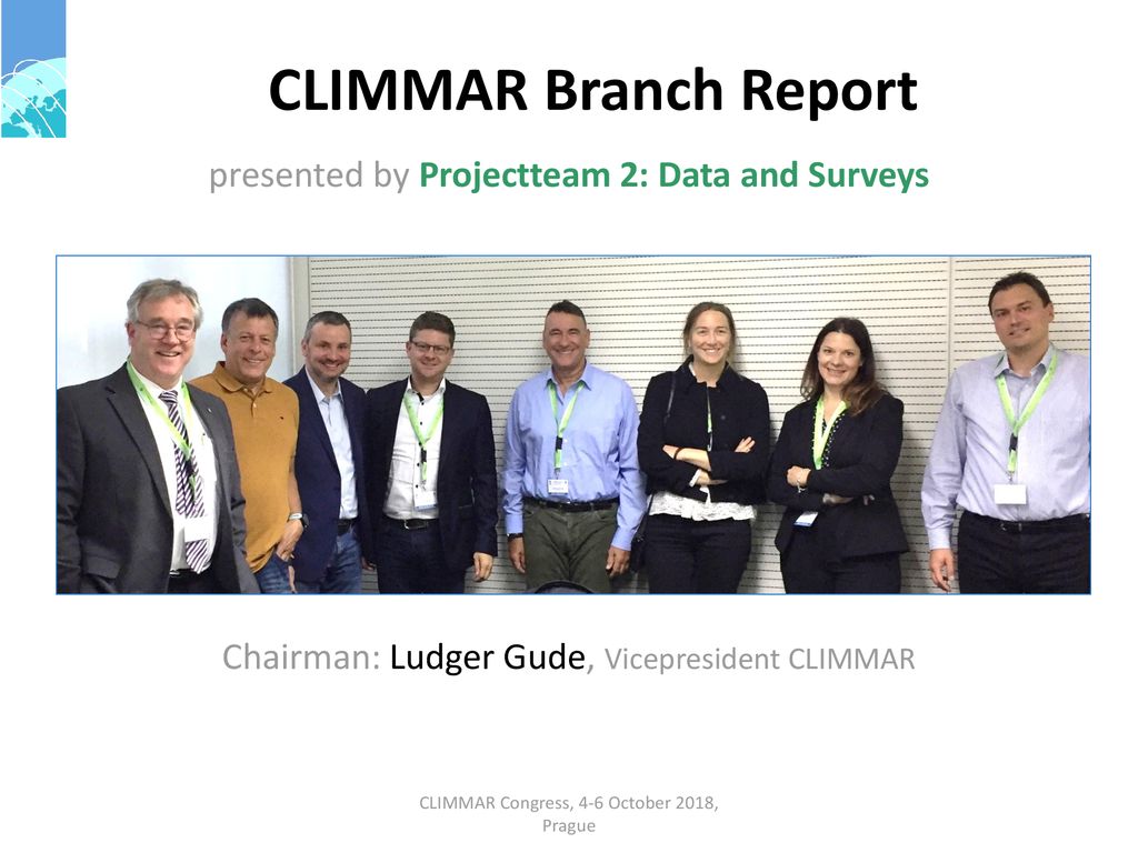 CLIMMAR Branch Report presented by Projectteam 2: Data and Surveys