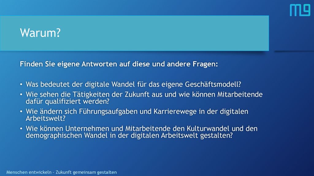 Warum Finden Sie eigene Antworten auf diese und andere Fragen: