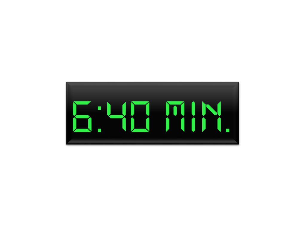 Jede Präsentation dauert somit genau 6:40 Min. Keine Sekunde länger