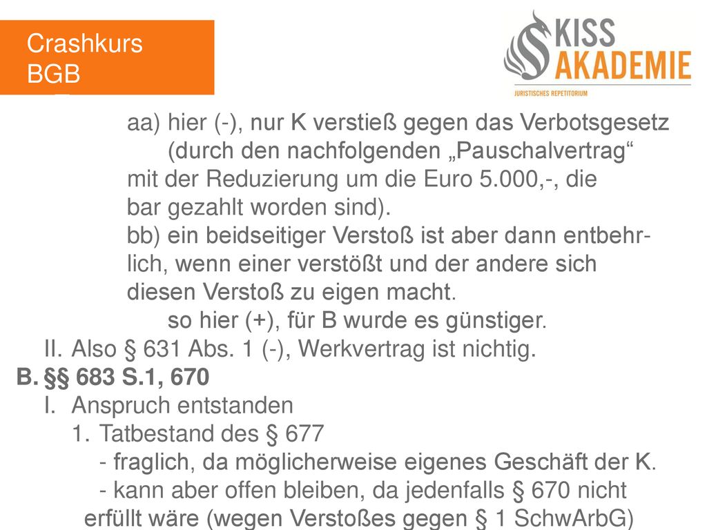 Crashkurs BGB 1. Tag.