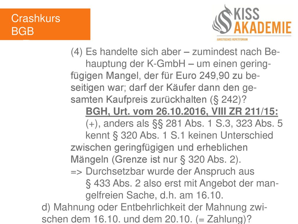 Crashkurs BGB 1. Tag.