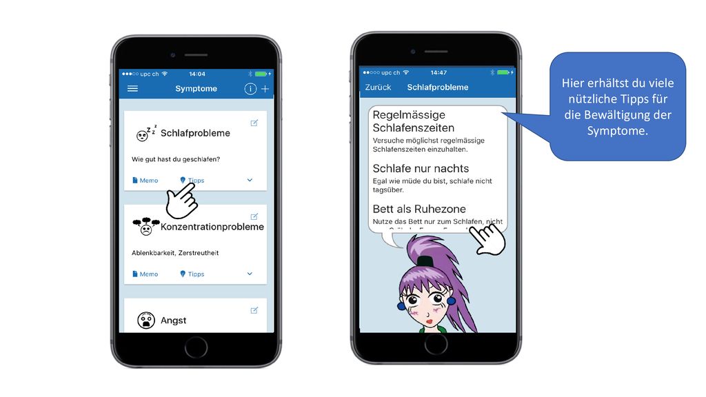Hier erhältst du viele nützliche Tipps für die Bewältigung der Symptome.