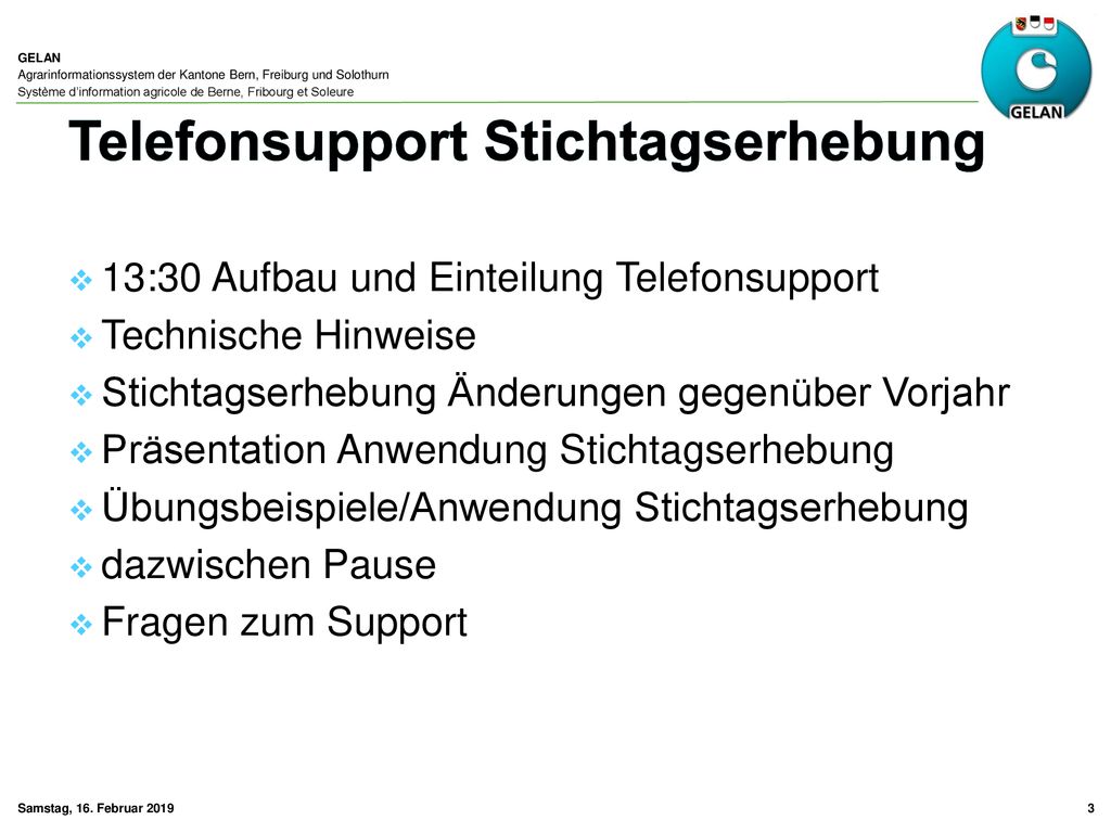 Telefonsupport Stichtagserhebung
