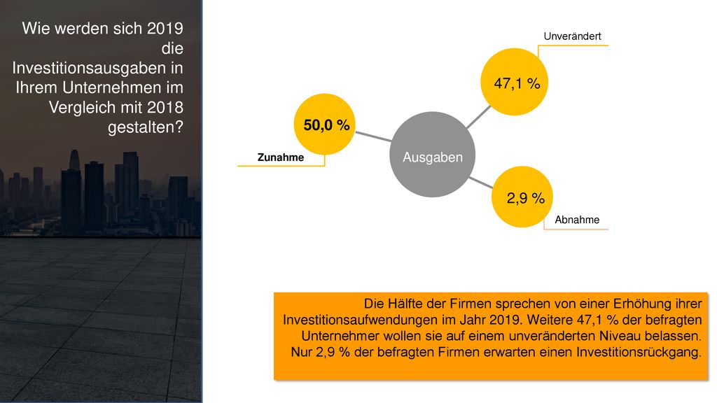 Wie werden sich 2019 die Investitionsausgaben in Ihrem Unternehmen im Vergleich mit 2018 gestalten