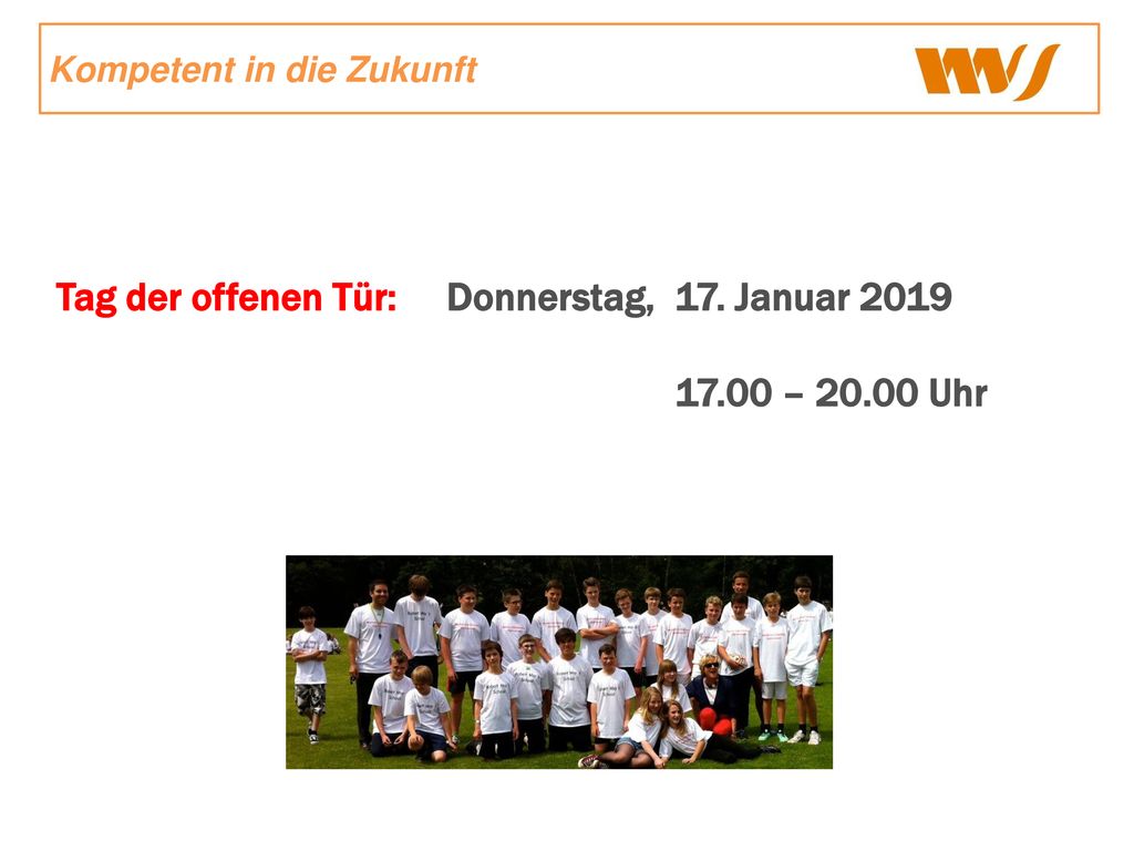Tag der offenen Tür: Donnerstag, 17. Januar – Uhr