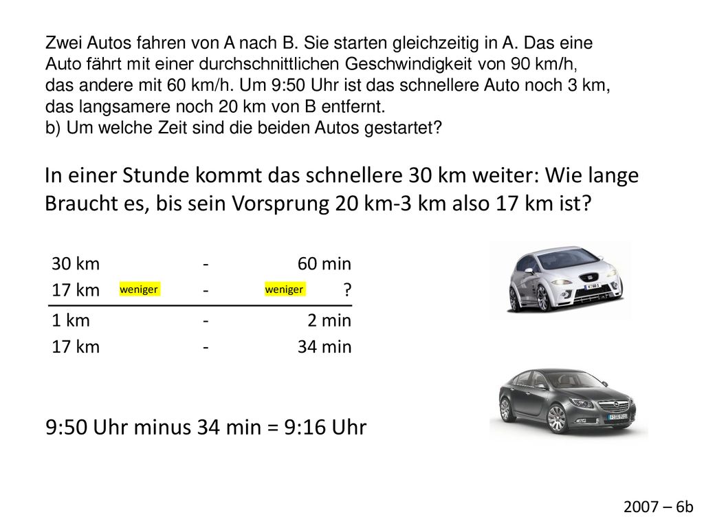 In einer Stunde kommt das schnellere 30 km weiter: Wie lange