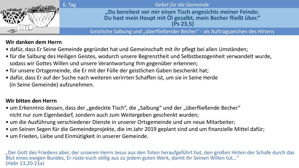 „Du bereitest vor mir einen Tisch angesichts meiner Feinde;