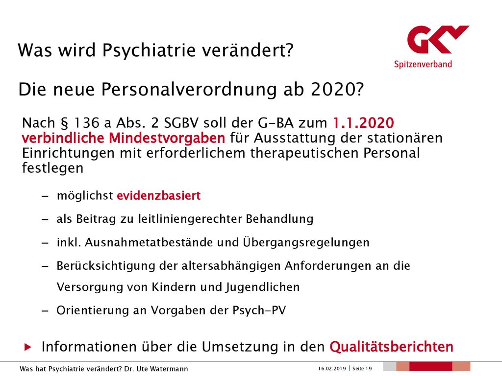 Was wird Psychiatrie verändert Die neue Personalverordnung ab 2020