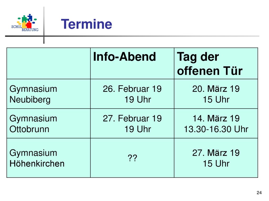 Termine Info-Abend Tag der offenen Tür Gymnasium Neubiberg