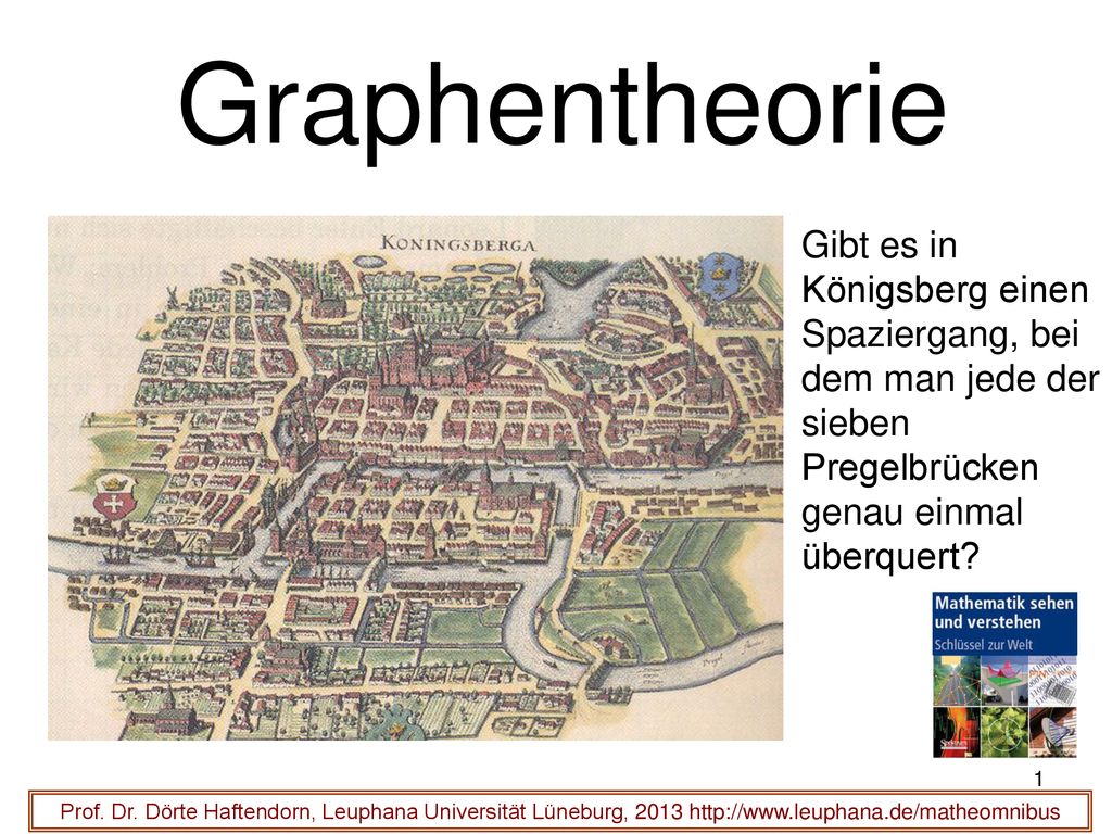 Graphentheorie Gibt es in Königsberg einen Spaziergang, bei dem man jede der sieben Pregelbrücken genau einmal überquert