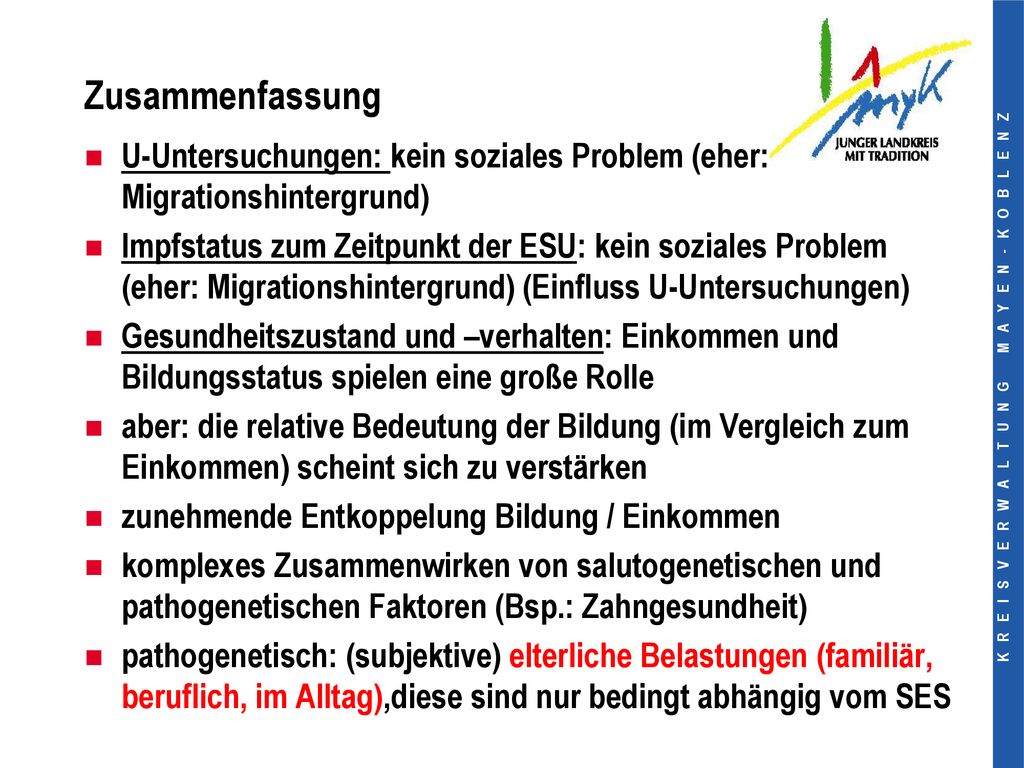 Zusammenfassung Stadt Koblenz: 35,8 % (Vorjahr: 33,7 %; Vvj.: 37,3 %)