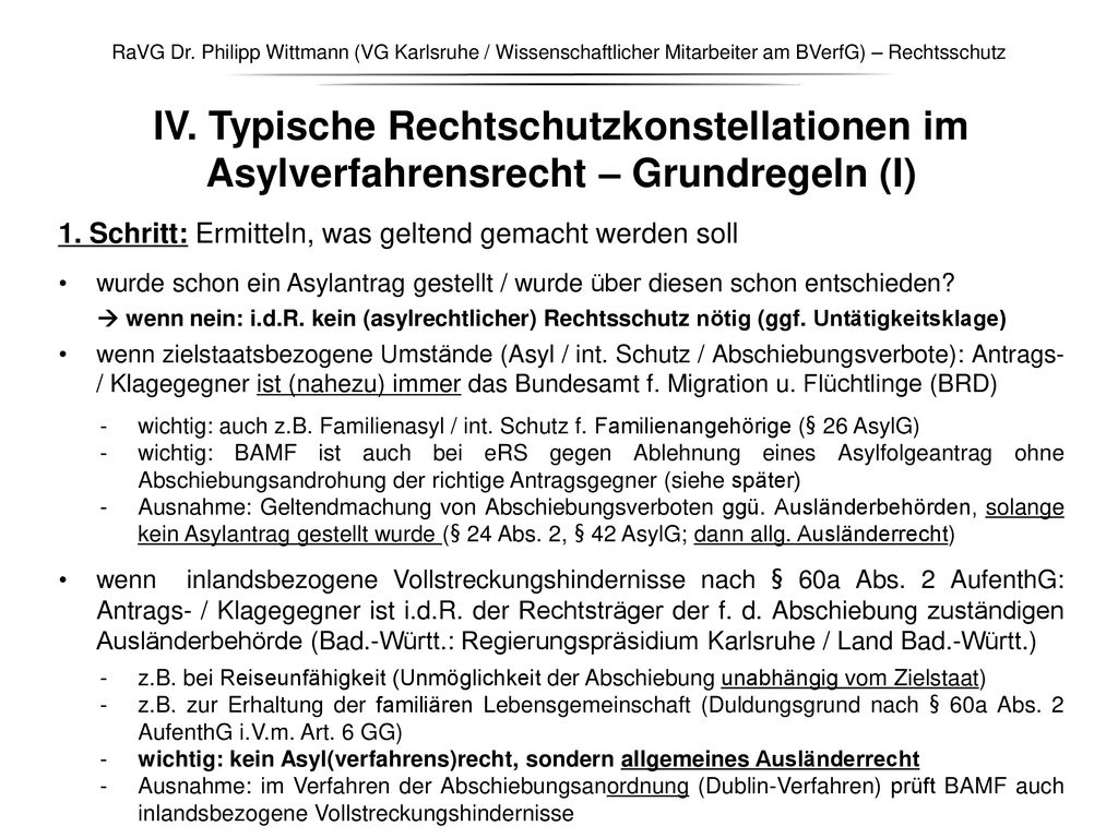 RaVG Dr. Philipp Wittmann (VG Karlsruhe / Wissenschaftlicher Mitarbeiter am BVerfG) – Rechtsschutz