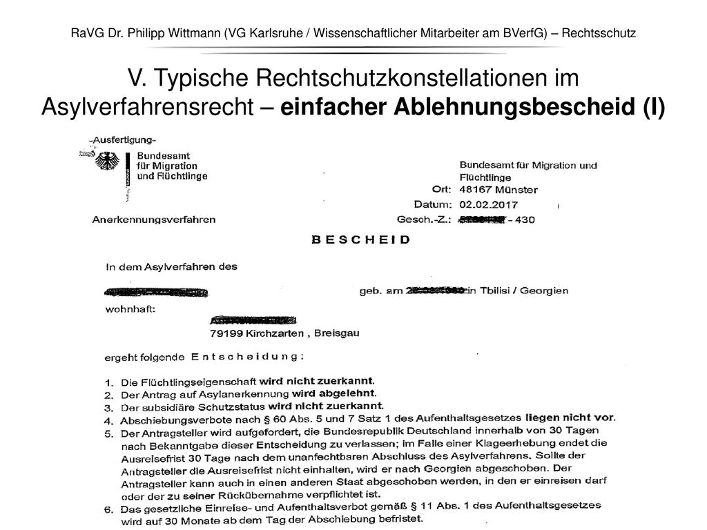 RaVG Dr. Philipp Wittmann (VG Karlsruhe / Wissenschaftlicher Mitarbeiter am BVerfG) – Rechtsschutz
