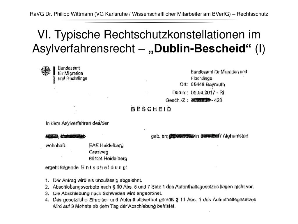 RaVG Dr. Philipp Wittmann (VG Karlsruhe / Wissenschaftlicher Mitarbeiter am BVerfG) – Rechtsschutz