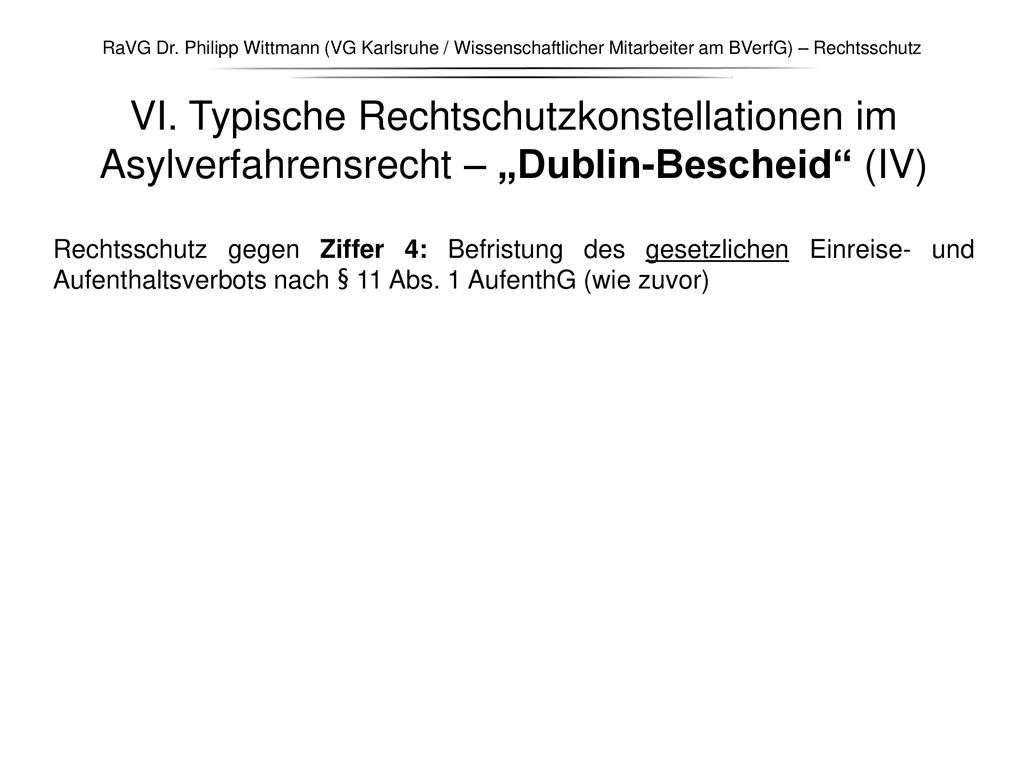 RaVG Dr. Philipp Wittmann (VG Karlsruhe / Wissenschaftlicher Mitarbeiter am BVerfG) – Rechtsschutz