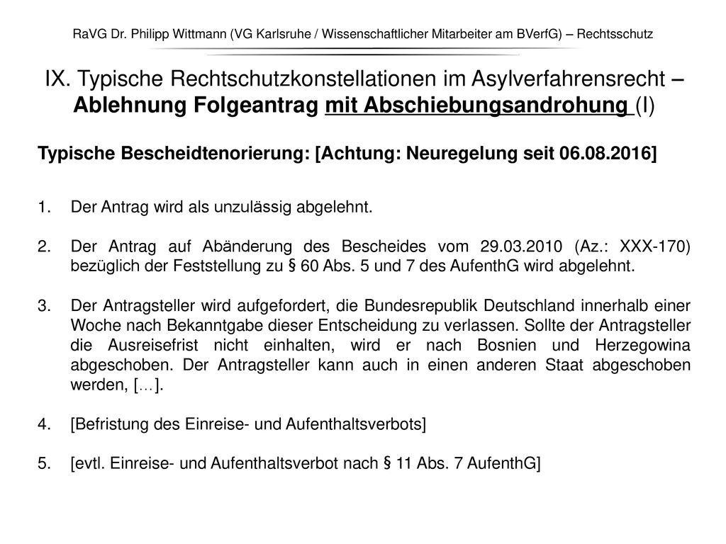 RaVG Dr. Philipp Wittmann (VG Karlsruhe / Wissenschaftlicher Mitarbeiter am BVerfG) – Rechtsschutz