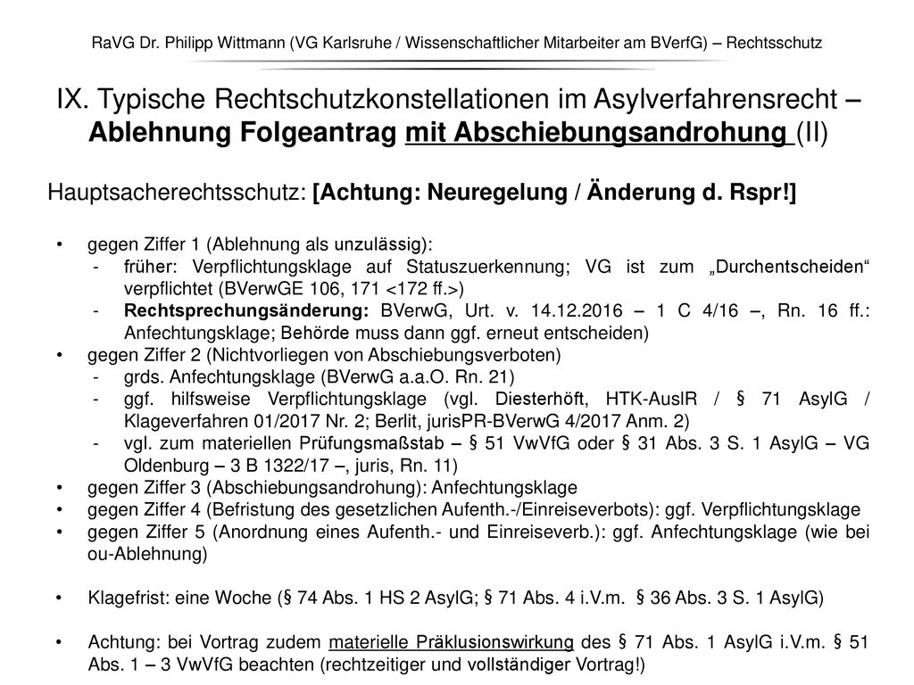 RaVG Dr. Philipp Wittmann (VG Karlsruhe / Wissenschaftlicher Mitarbeiter am BVerfG) – Rechtsschutz